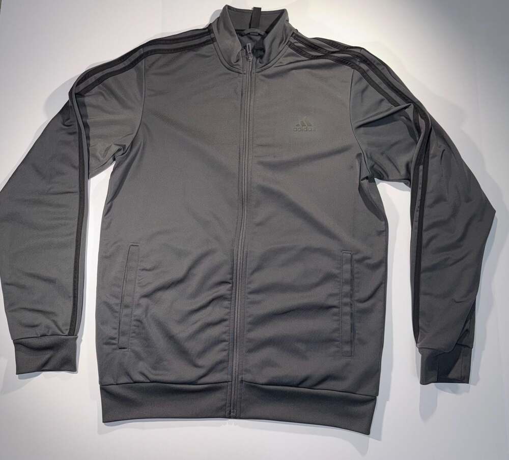 Adidas Essentials Warm-Up 3-Stripes Track Jacket Dark Grey